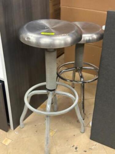 (2) - STAINLESS STOOLS
