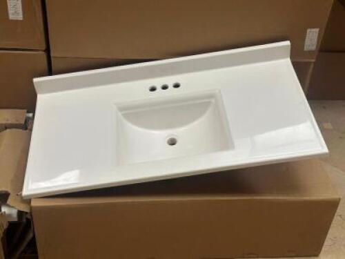 (5) - GLOSS SMOOTH LAVATORY WITH INTEGRAL BACKSPLASH