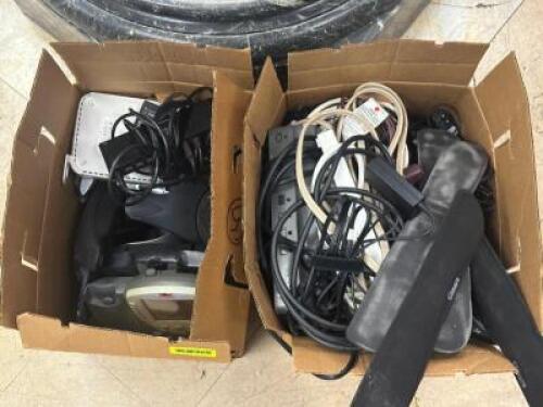 (2) - BOXES OF ASSORTED PHONE PARTS AND ELECTRONICS
