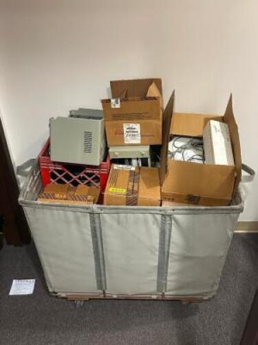 HAMPER WITH ASSORTED OLD TECH