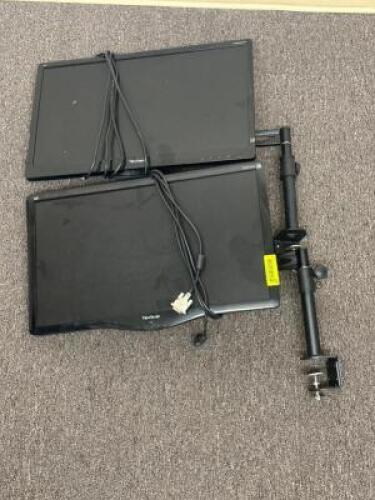 (2) - DESK MOUNTED COMPUTER MONITORS