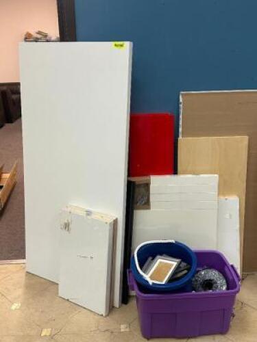 ASSORTED SHELVING AND WALL MOUNTED ITEMS