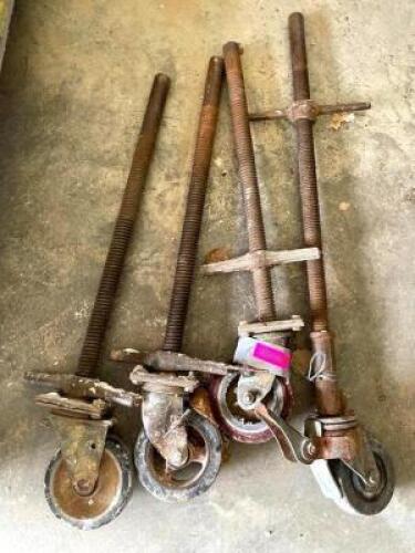 (4) 24" ADJUSTABLE SCAFFOLDING CASTERS