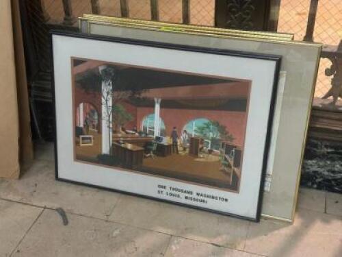 (4) - VINTAGE LGL BUILDING FRAMED ART PIECES