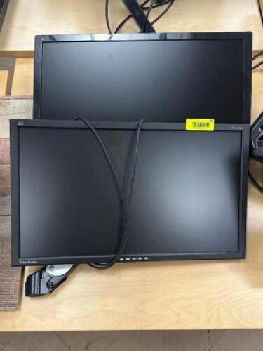 (2) - DESK MOUNTED COMPUTER MONITORS