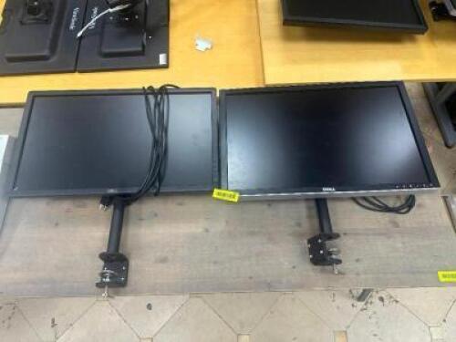 (2) - DESK MOUNTED COMPUTER MONITORS
