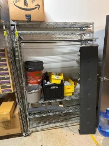 ROLLING HARDWARE CART WITH CONTENTS
