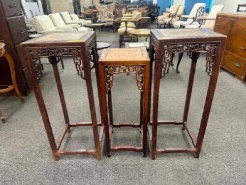 (3) - WOOD PLANTER STANDS