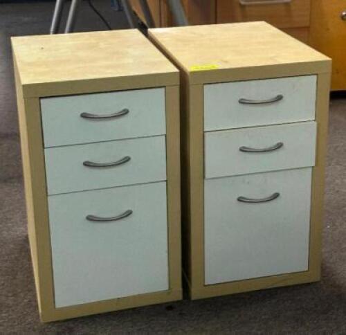 (2) - MATCHING / THREE DRAWER FILE CABINETS