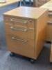 (2) - MATCHING / THREE DRAWER ROLLING FILE CABINETS