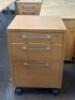 (2) - MATCHING / THREE DRAWER ROLLING FILE CABINETS - 2