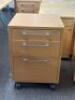 (2) - MATCHING / THREE DRAWER ROLLING FILE CABINETS - 3