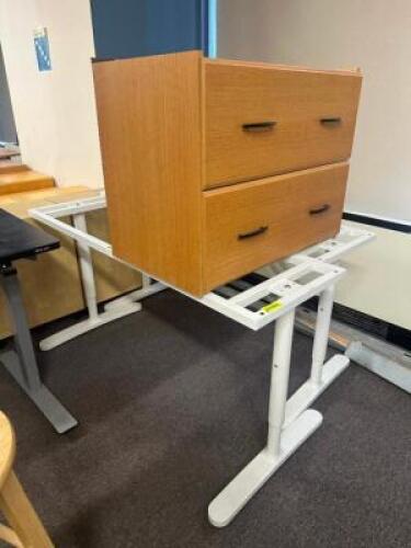 ASSORTED DESK FRAMES / CABINETS AND ASSORTED HARDWARE