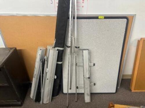 ASSORTED DISPLAY HARDWARE / TAC BOARDS / DRY ERASE BOARDS AS SHOWN