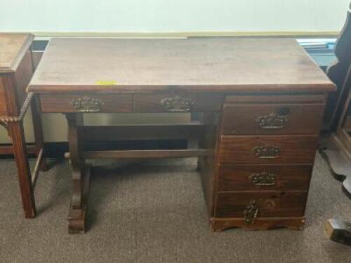 VINTAGE DESK WITH ASSORTED FURNITURE