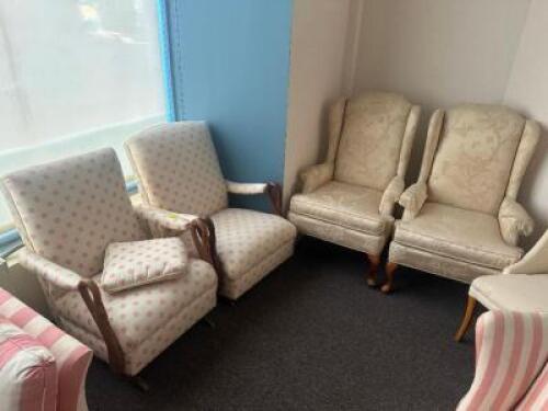 (8) - ASSORTED CHAIRS / LOVE SEAT