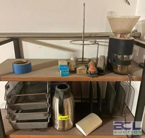 ASSORTED OFFICE PRODUCTS / CONTENTS OF SHELF AREA AS SHOWN