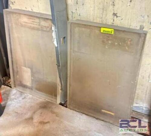 (2) - FROSTED GLASS WINDOW INSERTS