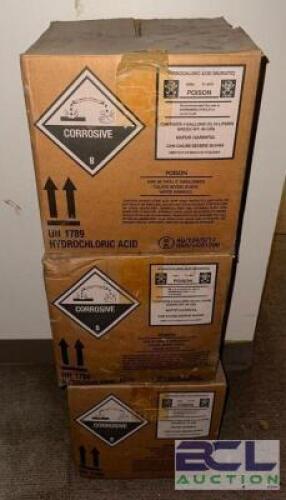 (3) - BOXES OF HYDROCHLORIC ACID