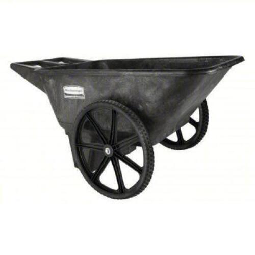 DESCRIPTION: (1) BIG WHEEL PLASTIC YARD CART BRAND/MODEL: RUBBERMAID #FG564200BLA INFORMATION: BLACK, PLASTIC SIZE: 8.75 CU FT RETAIL$: $310.00 EA QTY