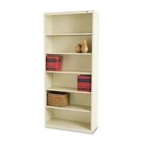 DESCRIPTION: (1) ADJUSTABLE SHELF BOOKSHELFBRAND/MODEL: TENNSCOINFORMATION: TAN, METAL, STEEL, 6 SHELVESSIZE: 78" X 13.5" X 34.5"RETAIL$: $743.08 EAQTY: 1