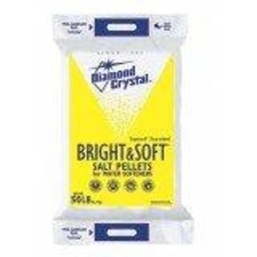 DESCRIPTION: (6) BRIGHT AND SOFT SALT PELLETS WATER SOFTENER BRAND/MODEL: DIAMOND CRYSTAL SIZE: 50 LB RETAIL$: $10.47 EA QTY: 6