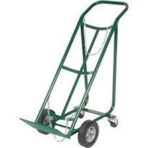 DESCRIPTION: (1) TWO TO WHEEL TILT TO BACK VERTICAL MEDICAL CYLINDER CART BRAND/MODEL: SAFTCART #5WXG9 INFORMATION: GREEN, 250 LB CAPACITY SIZE: 21" R