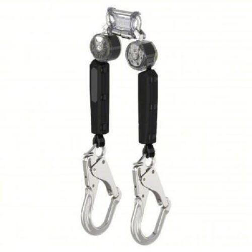DESCRIPTION: (1) SELF RETRACTING LANYARDBRAND/MODEL: MSA #810JA3INFORMATION: ALUMINUM SNAP HOOK ANCHOR, HARNESS ALUMINUM CARABINER, 2 LEGS, 400LB CAPACITYSIZE: 6 FT LINERETAIL$: $624.46 EAQTY: 1