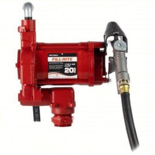 DESCRIPTION: (1) FUEL TRANSFER PUMP BRAND/MODEL: FILL TO RITE #2GMP5 INFORMATION: PUMP WITH HOSE & NOZZLE, BUNG, 20 GPM MAX. FLOW RATE, 115V AC, NPT R
