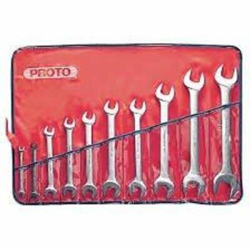 DESCRIPTION: (1) SET OF OPEN ENDED WRENCHES BRAND/MODEL: PROTO #J3000H INFORMATION: 10 TOOLS, SATIN, RANGE OF HEAD SIZES RETAIL$: $200.00 EA QTY: 1