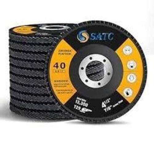 DESCRIPTION: (3) BOXES OF (10) FLAP DISCS BRAND/MODEL: BLACKSTONE # 0812640 INFORMATION: ZIRC, 80 GRIT, TYPE 29 SIZE: 4 TO 1/2" X 5/8" TO 11 QTY: 3