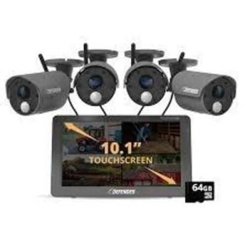 DESCRIPTION: (4) INDOOR / OUTDOOR SECURITY CAMERA BRAND/MODEL: DEFENDER SECURITY #82 TO 19650 INFORMATION: IP66 RETAIL$: $349.00 TOTAL QTY: 4