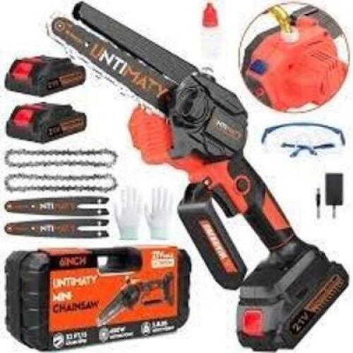 DESCRIPTION: (1) MINI CHAINSAW BRAND/MODEL: LINTMATY INFORMATION: 21 V MAX, LITHIUM SIZE: 6" RETAIL$: $37.99 EA QTY: 1