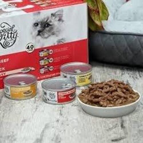 DESCRIPTION: (1) CASE OF (40) WET CAT FOOD BRAND/MODEL: SPECIAL KITTY INFORMATION: VARIETY PACK RETAIL$: $22.00 EA QTY: 1