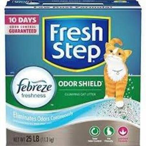 DESCRIPTION: (1) BOX OF CAT LITTER BRAND/MODEL: FRESH STEP SIZE: 25 LB RETAIL$: $14.00 EA QTY: 1