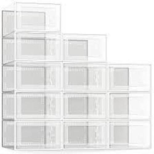 DESCRIPTION: (1) SET OF (12) STACKABLE SHOE BOXES BRAND/MODEL: SEE SPRING RETAIL$: $35.99 EA QTY: 1
