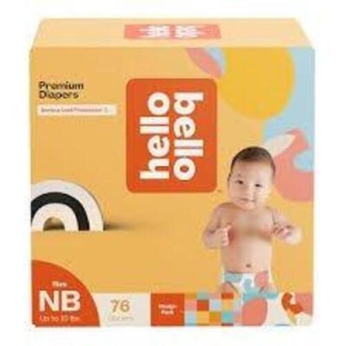 DESCRIPTION: (2) PACKS OF (34) DIAPERS BRAND/MODEL: HELLO BELLO INFORMATION: NEWBORN RETAIL$: $19.94 EA QTY: 2
