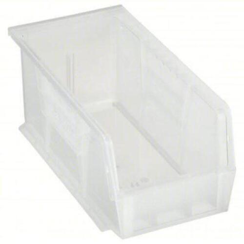 DESCRIPTION: (12) HANG AND STACK BIN BRAND/MODEL: QUANTUM STORAGE #10H840 INFORMATION: CLEAR, NESTING SIZE: 5 1/2 IN X 10 7/8 IN X 5 IN RETAIL$: $6.73