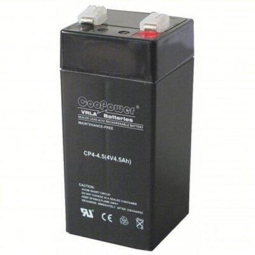 DESCRIPTION: (6) NON SPILLABLE SEALED LEAD ACID BATTERY BRAND/MODEL: PRODUCT NUMBER #5EFE7 INFORMATION: 4V DC, 4.5 AH CAPACITY, 4.12 IN HT, 1.85 IN WD