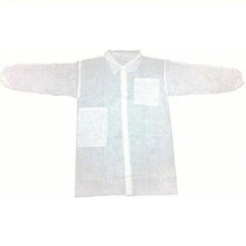 DESCRIPTION: (1) BOX OF (30) DISPOSABLE LAB COAT BRAND/MODEL: CONDOR #32KF58 INFORMATION: WHITE, ELASTIC CUFF RETAIL$: $99.99 TOTAL QTY: 1