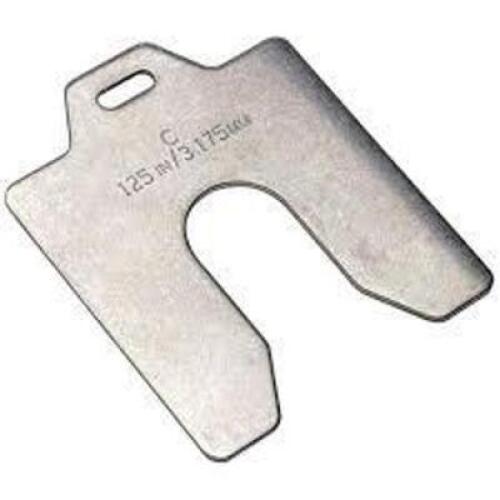 DESCRIPTION: (4) SLOTTED SHIM KIT BRAND/MODEL: MAUDLIN #2PAA4 INFORMATION: STAINLESS STEEL, PLAIN, FULL HARD SIZE: 100" X 6" RETAIL$: $73.18 EA QTY: 4