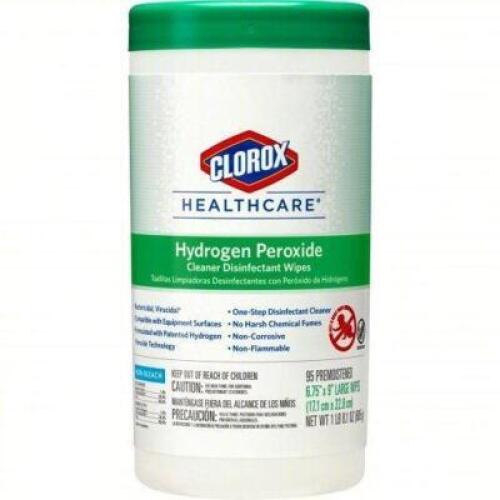 DESCRIPTION: (6) CONTAINERS OF HYDROGEN PEROXIDE DISINFECTING WIPES BRAND/MODEL: CLOROX HEALTHCARE 30824 SIZE: 6 TO 95 CT RETAIL$: 74.62 QTY: 6