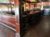 22' X 18' VINTAGE HARDWOOD BAR WITH RICH PANEL DETAILING IMPRESSIVE U-SHAPED BAR CONSTRUCTED OF SOLID HARDWOOD WITH DEEP, DARK FINISH AND ELEGANTLY CRAFTED PANELING. FEATURES A STAINED GLASS CEILING INSET ABOVE, MULTIPLE SERVICE STATIONS, AND AMPLE COUNTE - 3