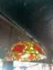 STAINED GLASS TIFFANY STYLE PENDANT LAMP WITH FLORAL MOTIF