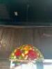 STAINED GLASS TIFFANY STYLE PENDANT LAMP WITH FLORAL MOTIF - 2