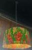 STAINED GLASS TIFFANY STYLE PENDANT LAMP WITH FLORAL MOTIF