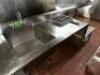 22' STAINLESS PREP COUNTER W/ SINK AND UNDER COUNTER STORAGE. - 2