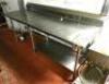 83" X 30" STAINLESS TABLE W/ 4" BACK SPLASH