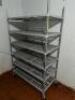 48" X 24" SIX TIER ROLL ABOUT PLASTIC SHELF.