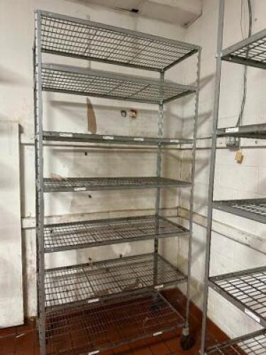 60" X 24" SEVERN TIRE METAL SHELF - ON CASTERS